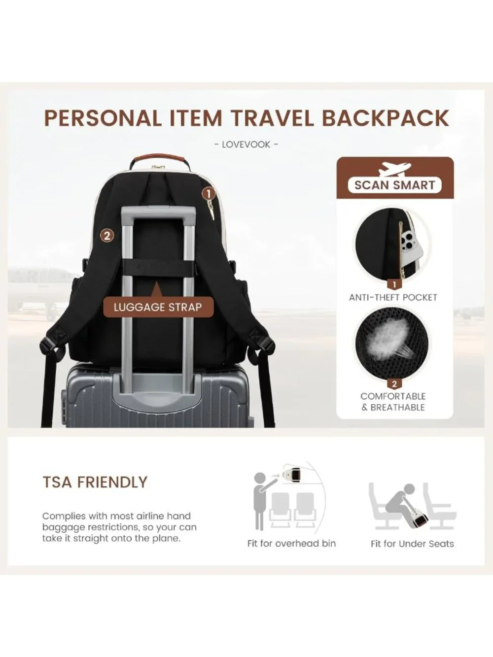 Stylish Waterproof Laptop Backpack for Women, Large Capacity, Perfect for Work
